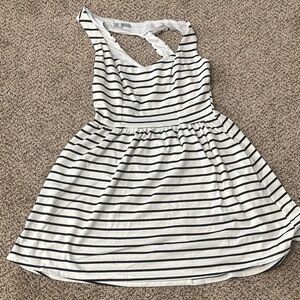 Charlotte Russe Black and White One Shoulder Mini Sundress